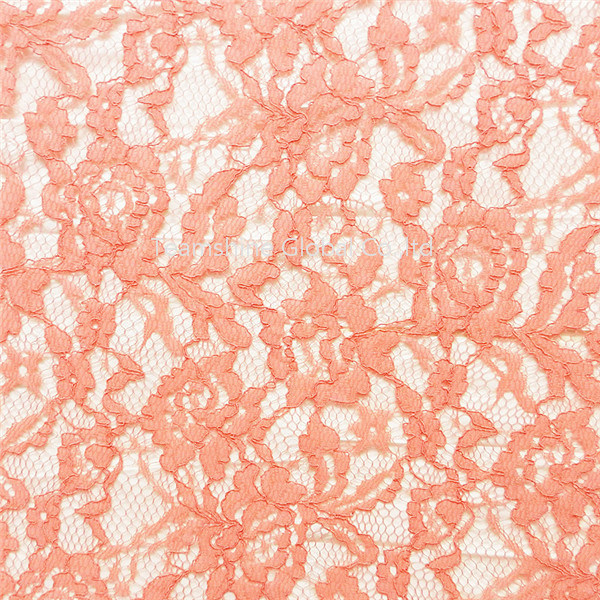 Red Cotton Nylon Crochet Swiss Chemical Lace Fabric (NF1003)