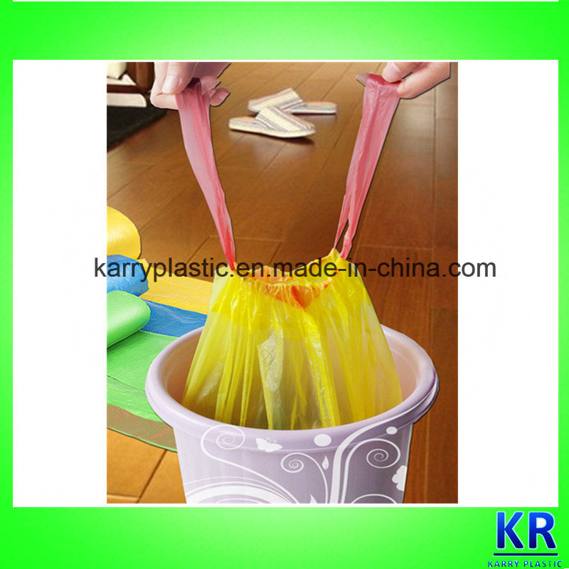 Tie Handle Heavy Duty Plastic Trash Bag with Drawtape