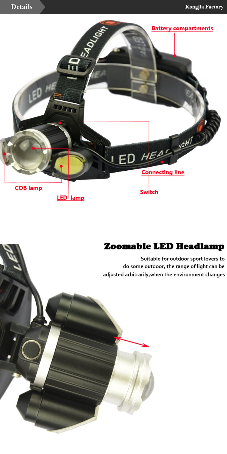 Super Bright Flash Light Hands Free Outdoor Safety Headlamps