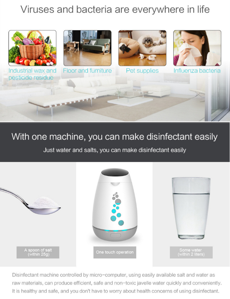 Olansi Factory Home-Made Beauty & Skin Care Water Clothing Degerming Price Kitchen Disinfectant Water Machine Korea