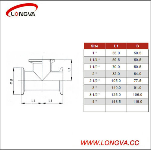 Sanitary Stainless Steel Pipe Fitting Clamped Tee