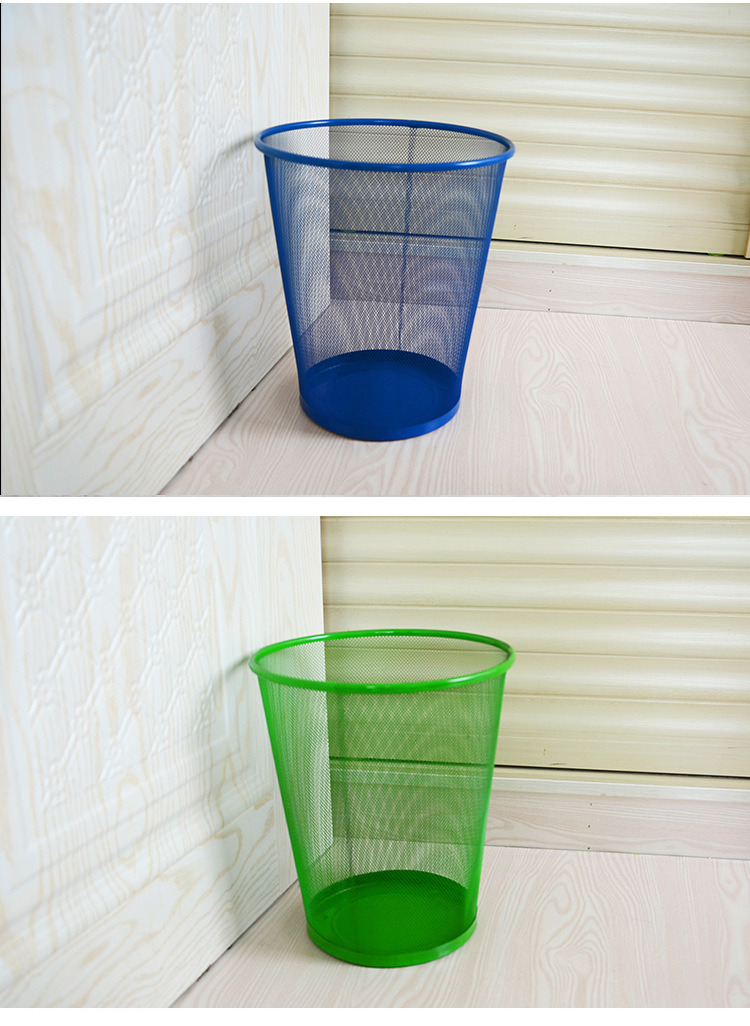 Black Metal Wire Mesh Waste Basket