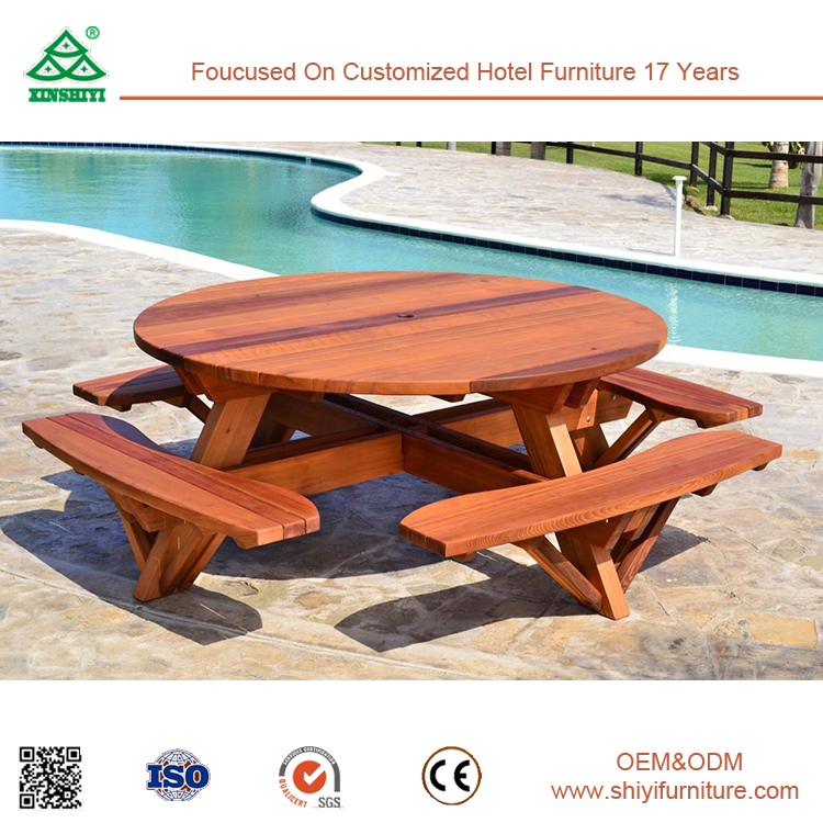 Outdoor Pool Reclaimed Wood Chair Dining Table