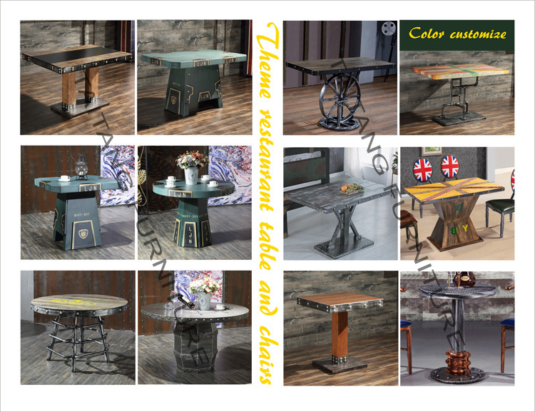 Special Theme Restaurants and Bar Archaize Industrial Style Table and Chair