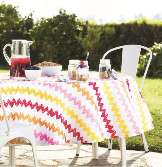 Hot Sale Indoor Outdoor Chevron Printed Fabric Round Tablecloth