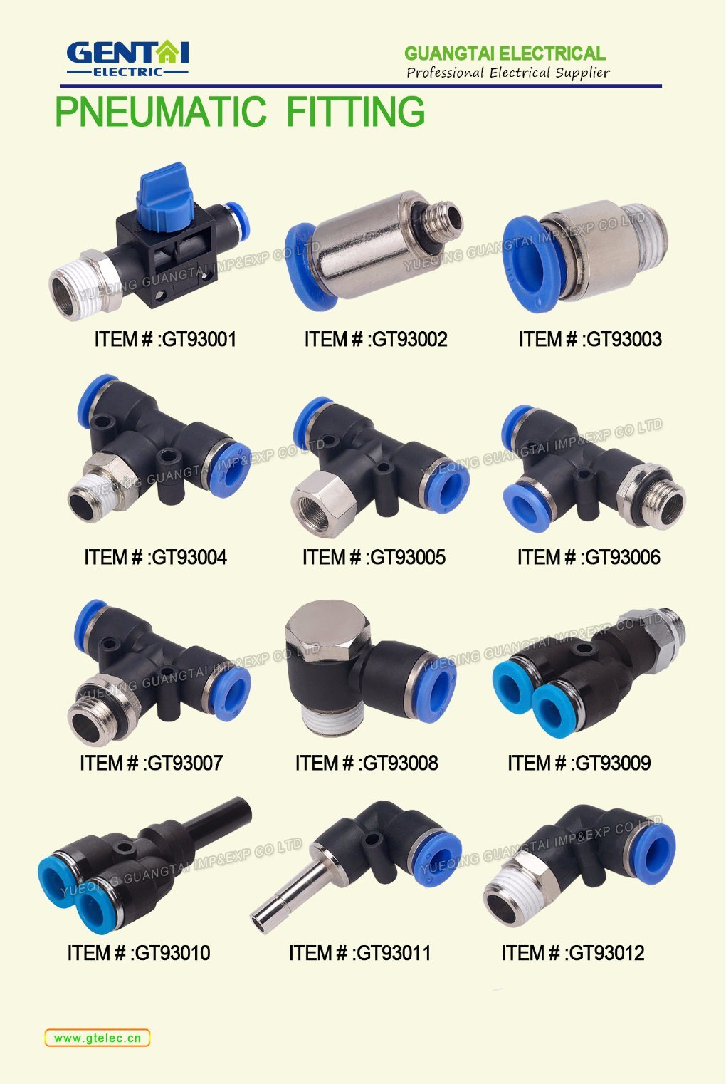 Pd Pneumatic 3way Male Push in Air Hose Coupling Fitting
