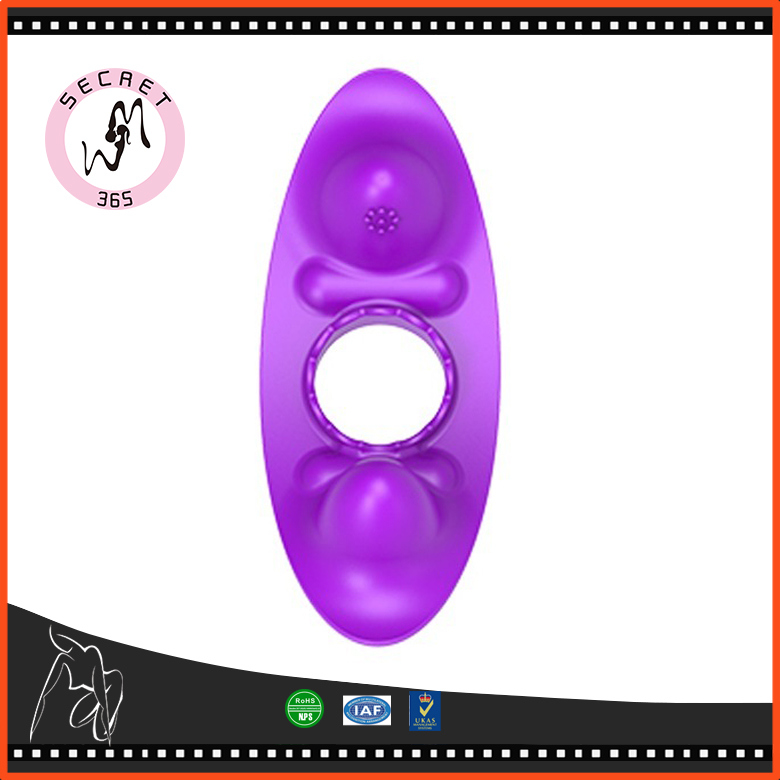 Male Penis Rings Dual Vibrator Penis Delay Lasting Cock Ring with Clitoris Stimulus & Anus Massage Crystal Lock Chastity Device