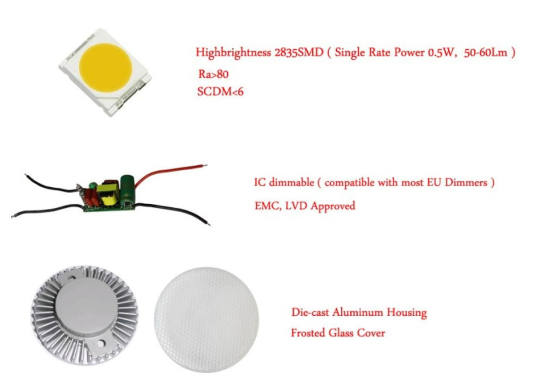 CRI>80 LED Gx53 Lamp 2835 SMD LED 8W Cabinet Light