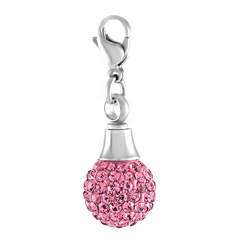 Little Ashes Urn Charm Ball Crystal Memorial Accessories for Necklace/Bag/Keychain