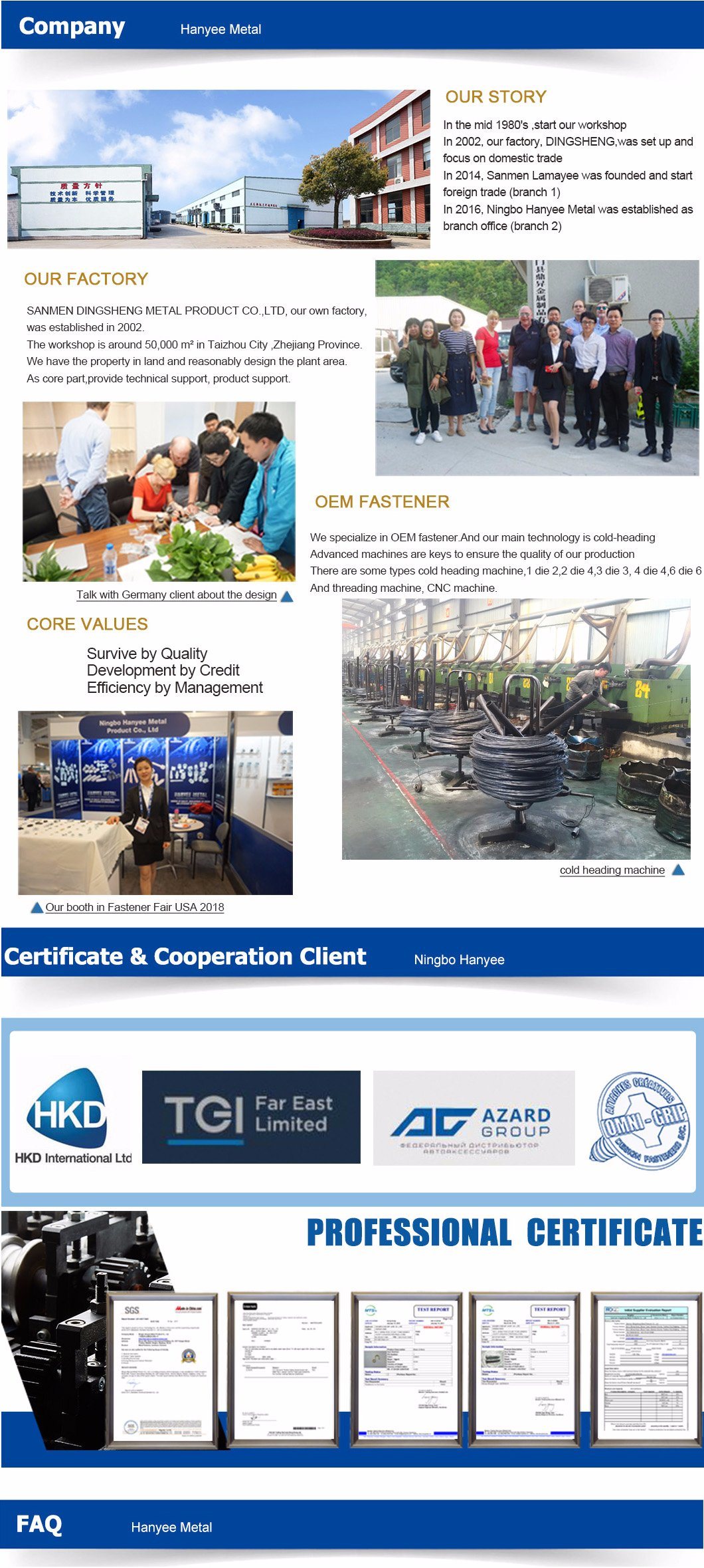 ISO 9001: 2015 Certification Customer Design Stud Nut