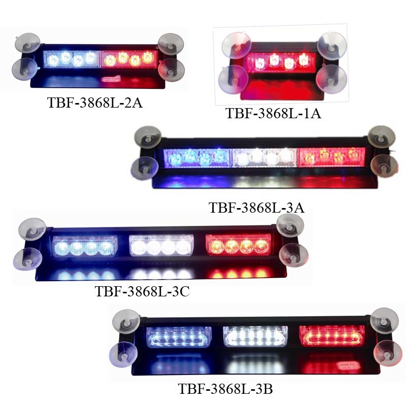 8 LED Strobe Car Interior Windshield Lights with Suction (TBF-3868L-2A)