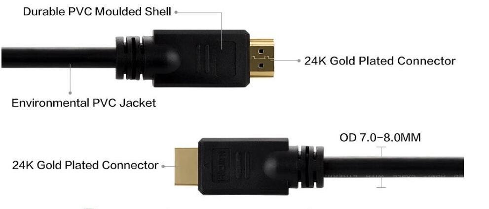 3 Feet Display Port / HDMI to HDMI Cable, 3D Audio/Video Converter