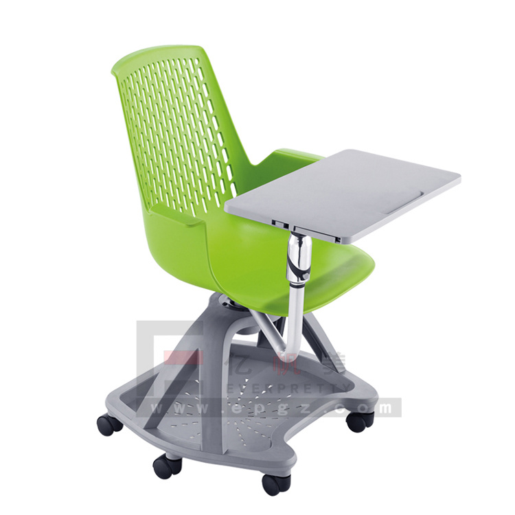 Modern Plastic Sketching Tablet Office Training Chair with Writing Pad