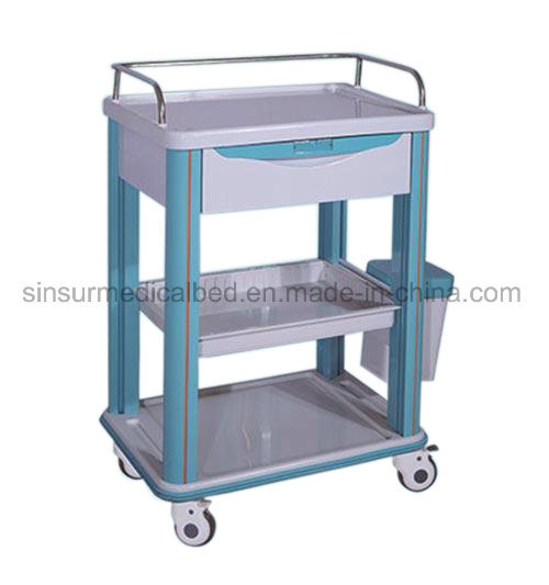China Hospital Furniture ABS Multi-Function Medical Anesthesia Cart/Trolley