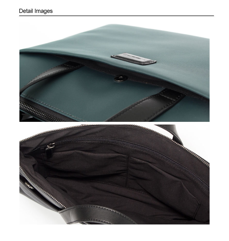 Two-Tone Nylon Twill Business Briefcase with Detachable