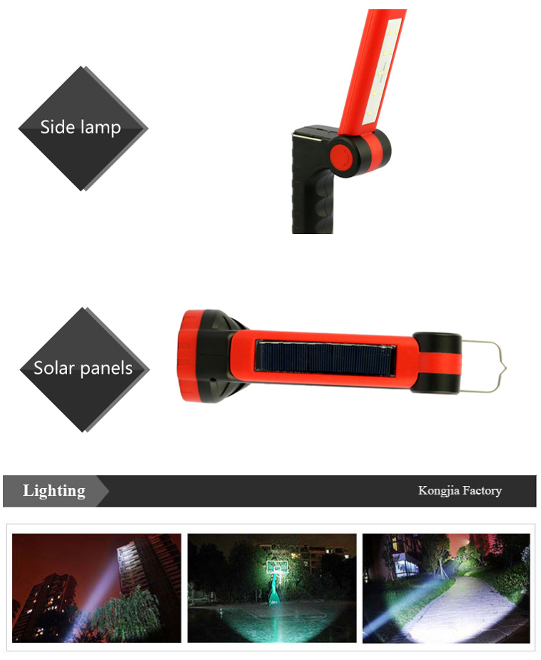 USB Rechargeable Flashlight Table Lamp Soalr LED Torch
