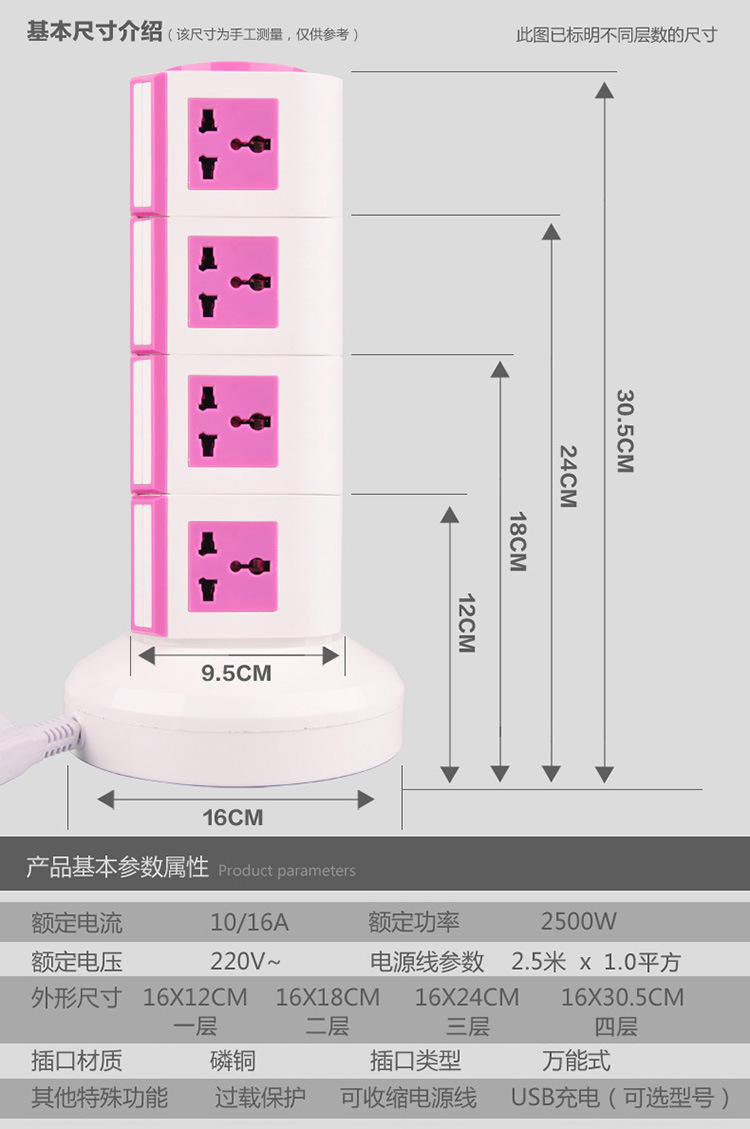 Extension Switch Multi Socket with CE Approved