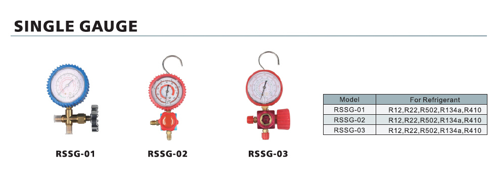 New Digital Single Manifold & Vacuum Temperature Gauge Set Wk-6881L/H