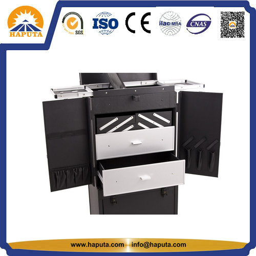 Aluminum Hairdressing Case with Brush Holder & Drawers (HB-3167)