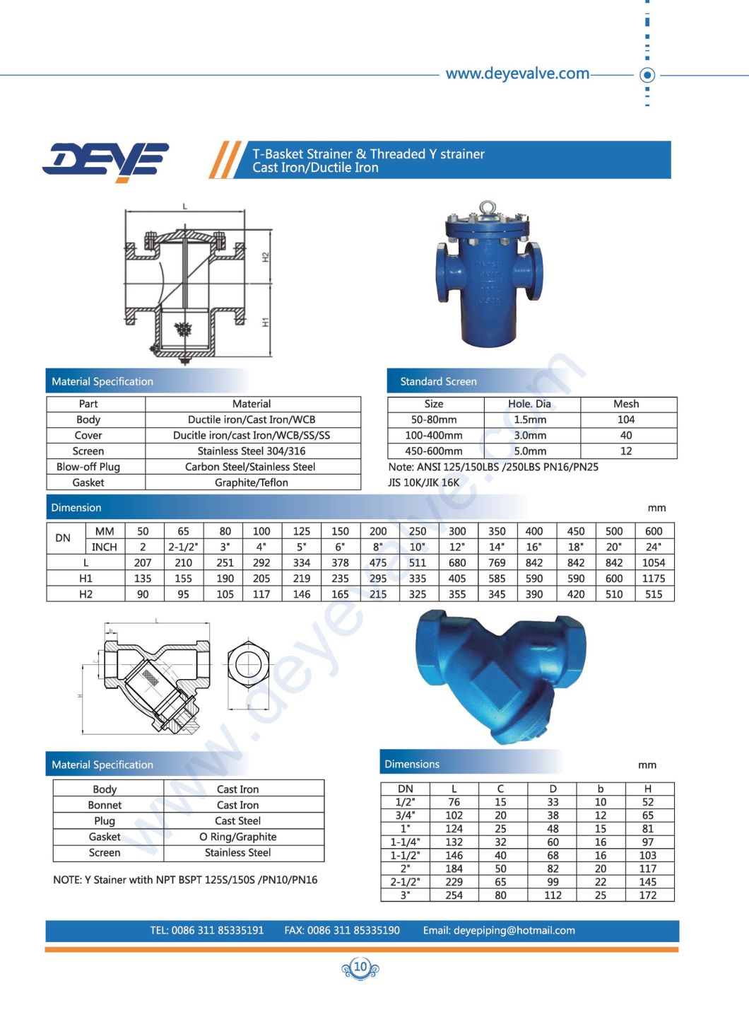 Manufacutre in China DIN Pn10 Pn16 ANSI 150lbs Tee Basket Strainer Valve