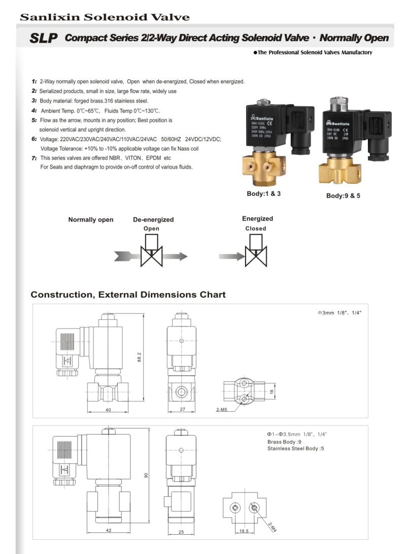 Solenoid Valve -- Small Type Direct Acting Solenoid Valve