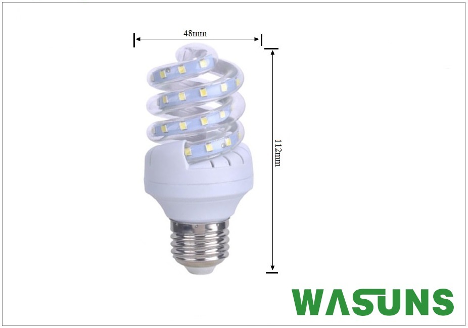 7W Full Spiral E27 6500k LED Corn Light Bulb