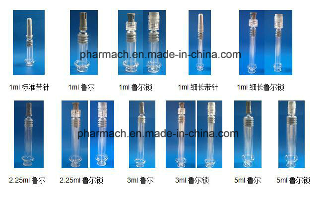 Disposable Medical Syringes Prices 1ml 2.25ml, 3ml, 5ml Glass Cbd Oil Syringe for Bulk Sale