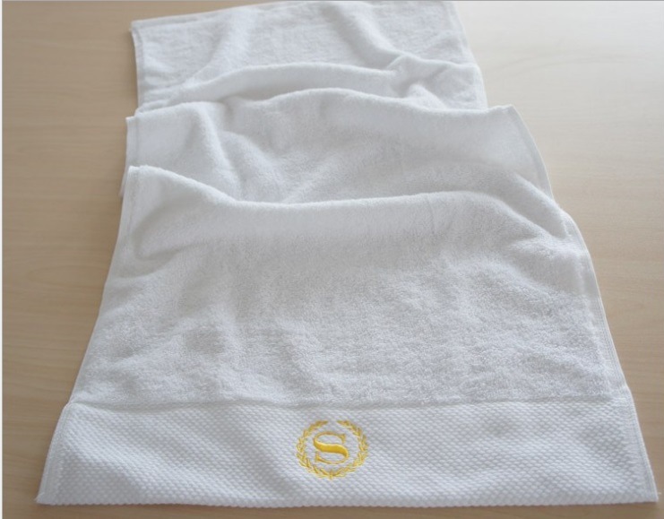 Egyptian Cotton Embroidery Dobby Border Towel for Gift or Hotel