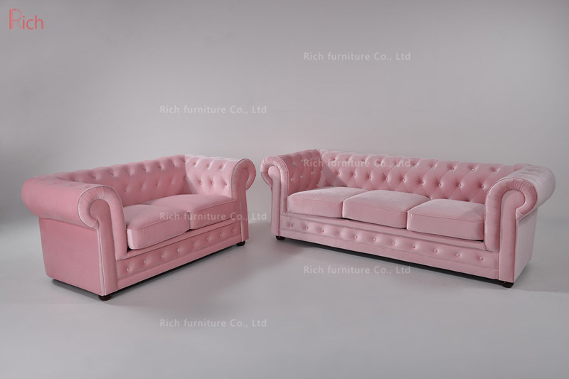 Loveseat Italy Velvet Fabric Sofa for Office Furniture