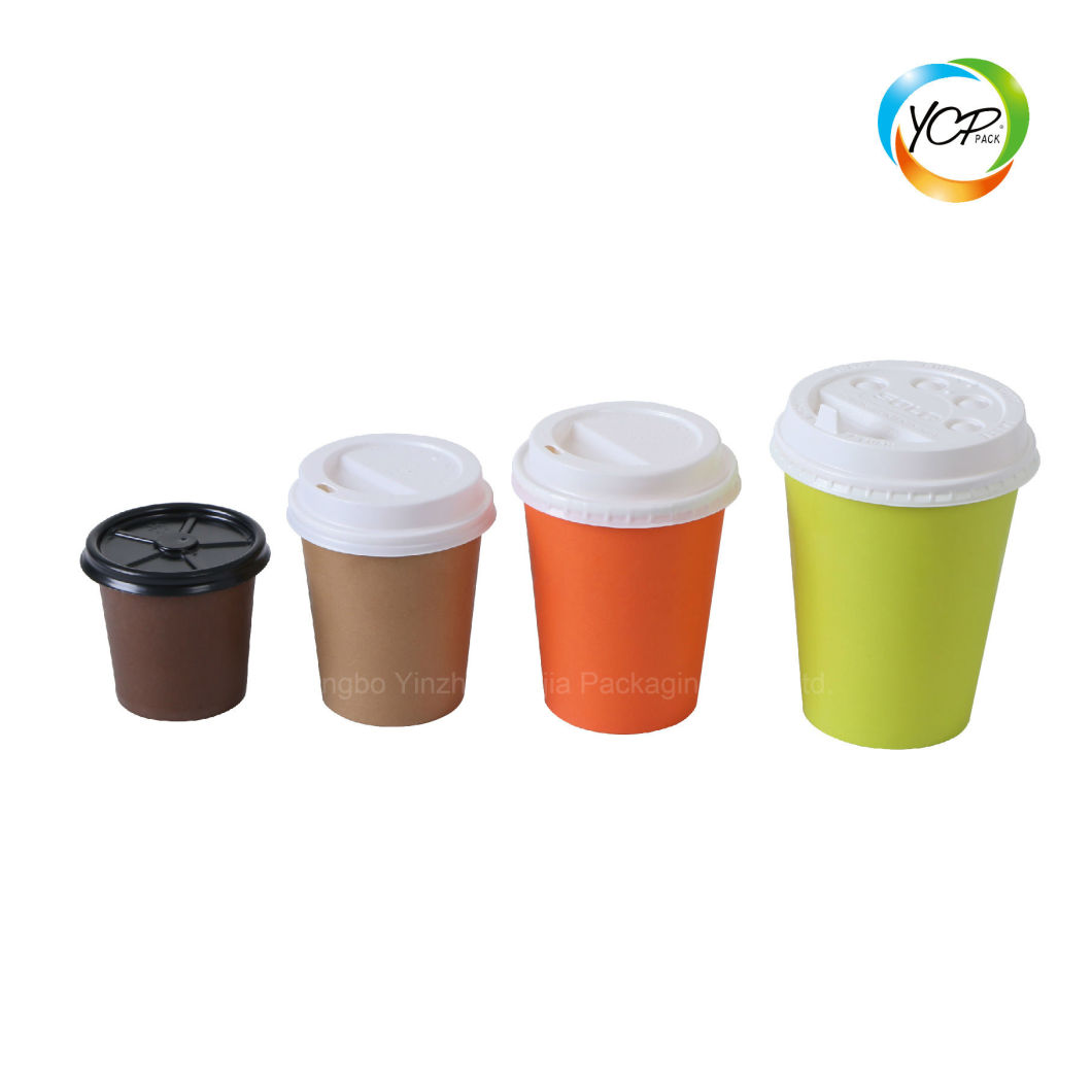 Double Wall 4-16oz Hot Cold Disposable Coffee Drinking Paper Cup