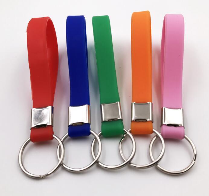 Giveaway Gifts Cheap Custom Silicone Lanyard Keychains Metal Key Chain