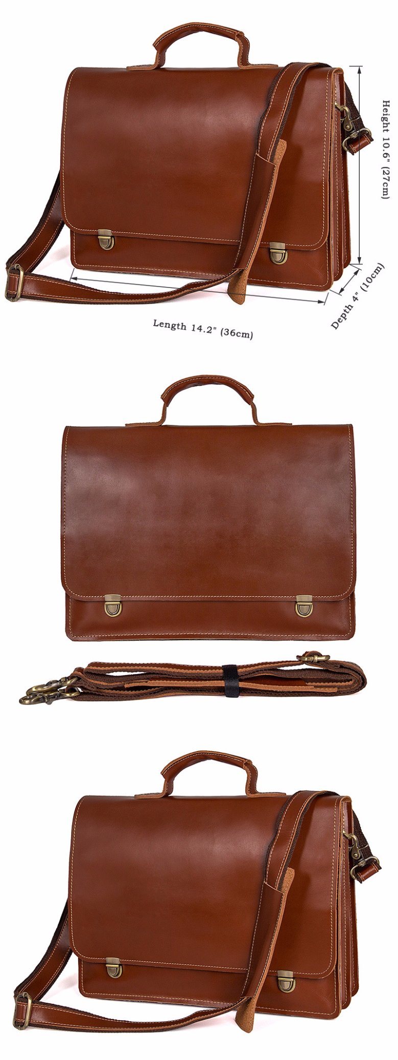 Leisure Style Good Quality Large Capacity Laptop Bag Briefcase Leather Business Bag