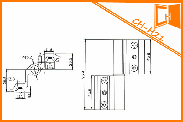 Aluminum Hardware Window and Door Hinge with ISO9001