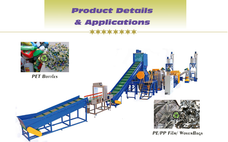 Easy-Operation Plastic PE PP Block Bottles Film Washing Recycle Machine