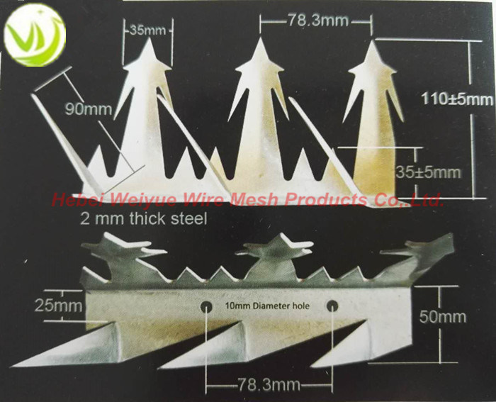 Galvanized Security Wall Razor Spikes for House