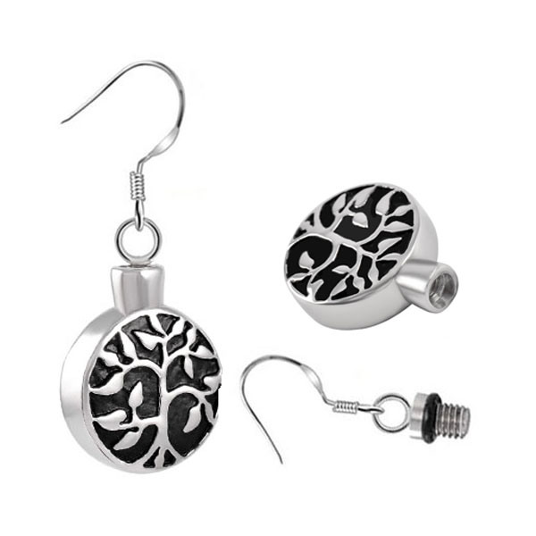 316L Stainless Steel Human Pet Cremation Ash Urn Earrings