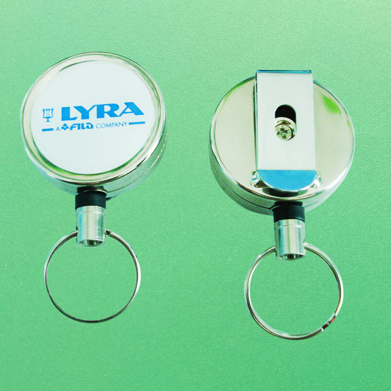 Metal Belt Retractable ID Key Ring Holder with Silk Screen Printing