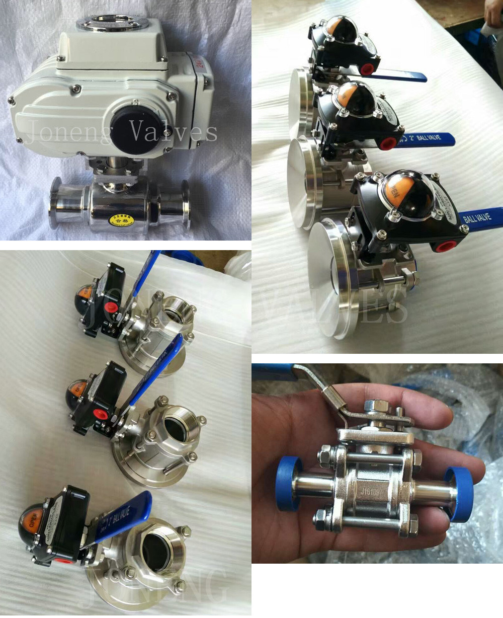 Stainless Steel Pneumatic & Manual Food Grade & Hygienic & Sanitary Ball & Diaphragm & Butterfly Control Valve (JN-1006)