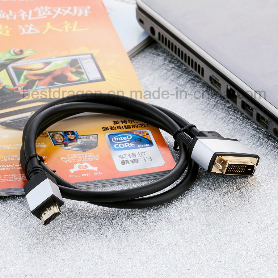 24K Gold Plated DVI to HDMI Cable DVI 24+1 Male to 1.4 V HDMI 19p Cable