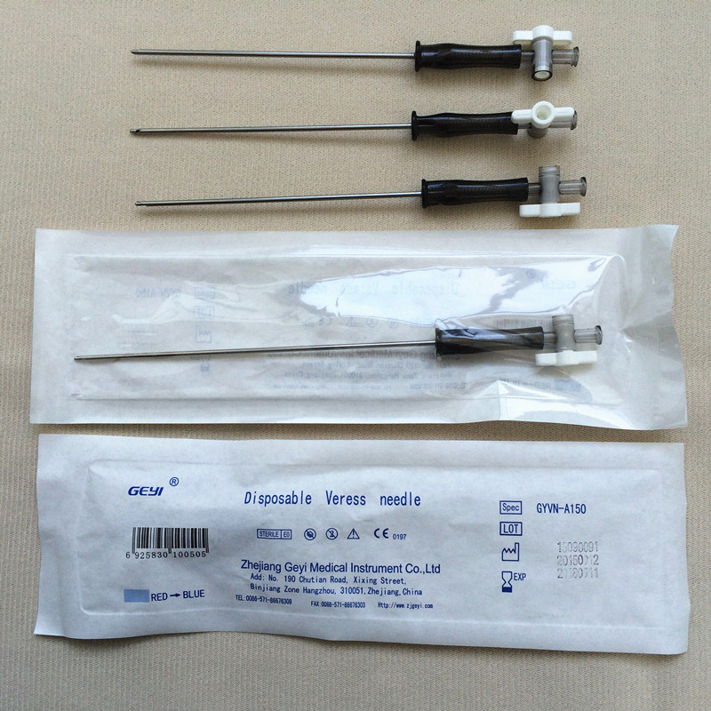 2017 Geyi Medical 150mm Disposable Veress Insulfflation Needles with Ce ISO