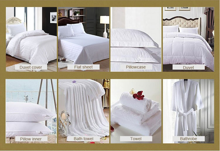 100% Cotton Plain White Luxury Hotel Bedding Sets