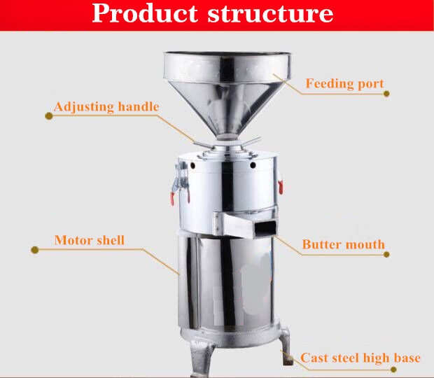 Electric Edible Liquor Cacao Bean Paste Grinding Wet Grinder Beans Colloid Mill Equipment Pure Cocoa Butter Making Machine