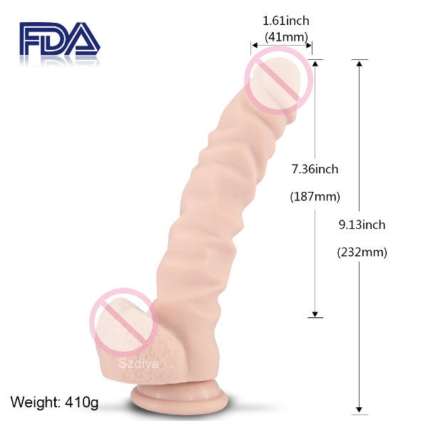 Exaggerate Exciting Sex Toy Silicone Penis Realistic Dildo with Suction Cup (DYAST394A)