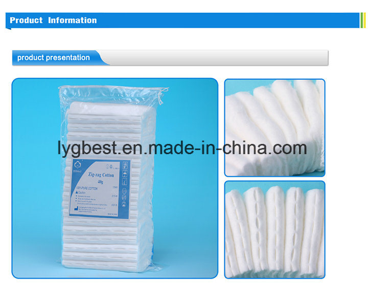 Medical Supplies Cotton Disposable Products Zig Zag Cotton Pleats