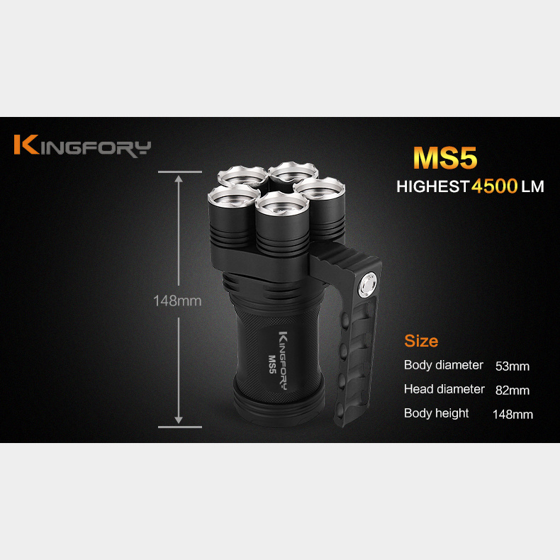 Ms5 4500 Lumen Multifunctional Portable Super Brightness LED Flashlight