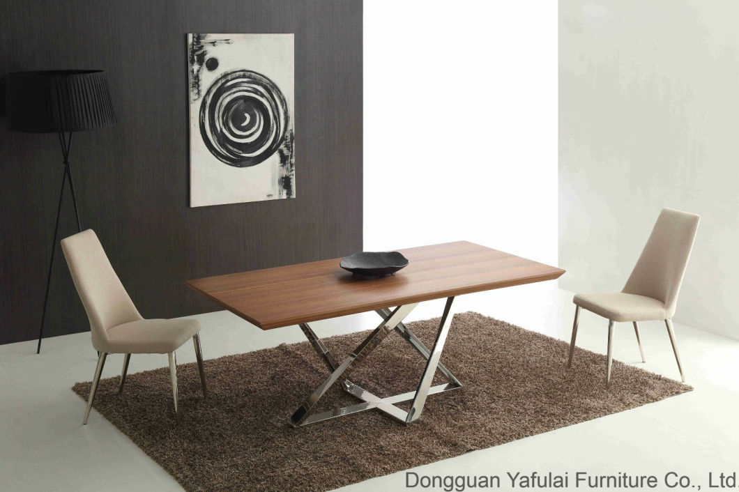Hot Sale Classic Modern MDF Steel Dining Table Home Furniture