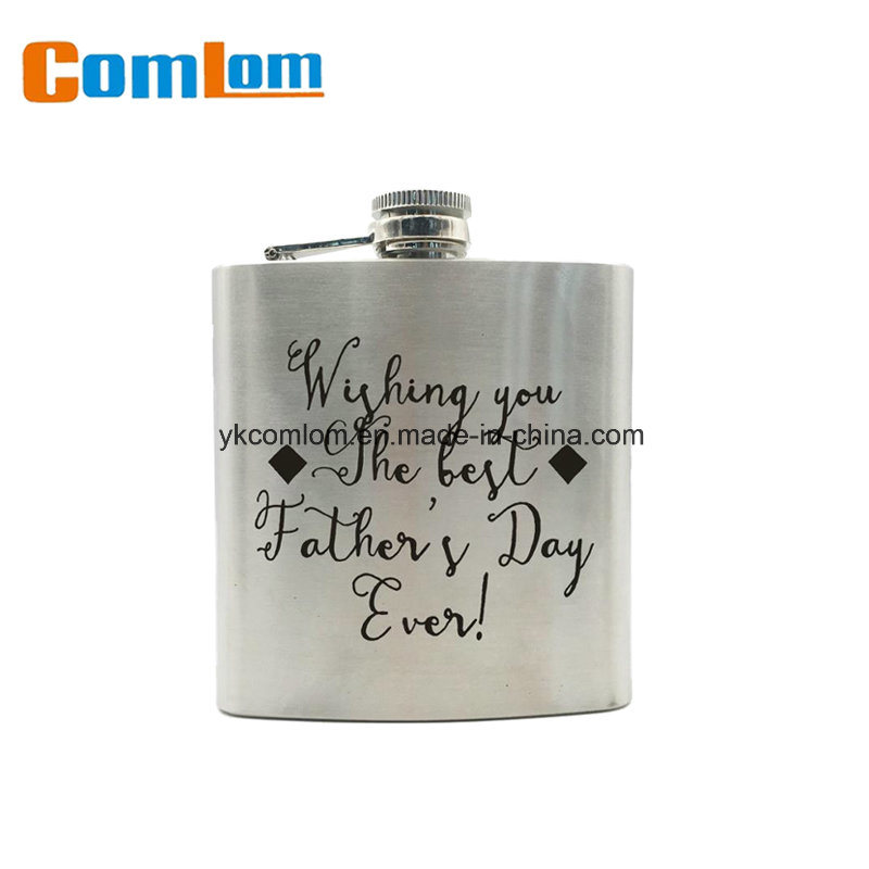 CL1C-HF-1A Comlom Stainless Steel Hip Flask with Silk Screen Logo
