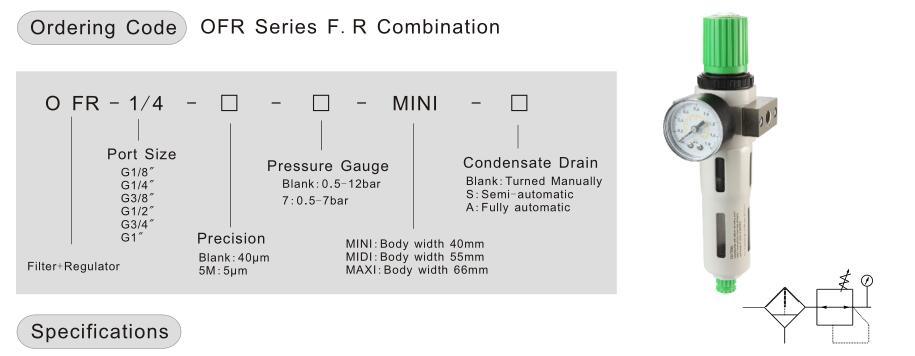 Ofr-1/4-Mini Festo Type Air Source Treatment Unit Ofr Series