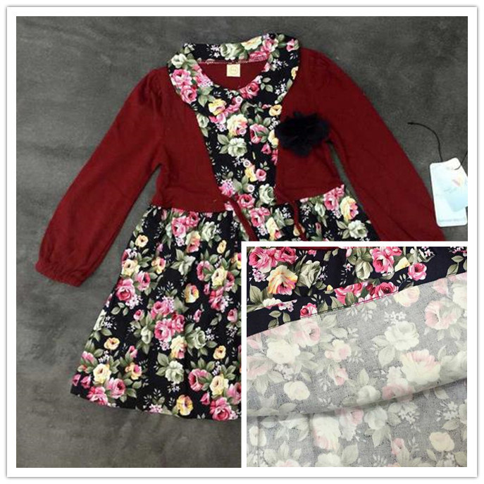 2015 Autumn Wholesale Lovely Layered Flower Dress for Kids Girl