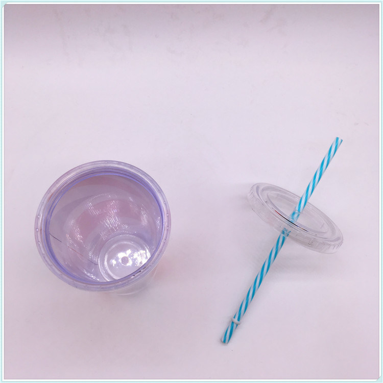 Newest Promotional Plastic Reusable Food Safe Coffee Travel Cup with Straw